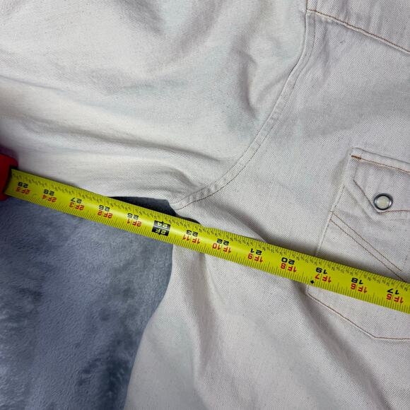 Howler Bros Dust Up Denim Pearl Snap Shirt Mens XL Ivory Yoakam Long Sleeve - Picture 7 of 8